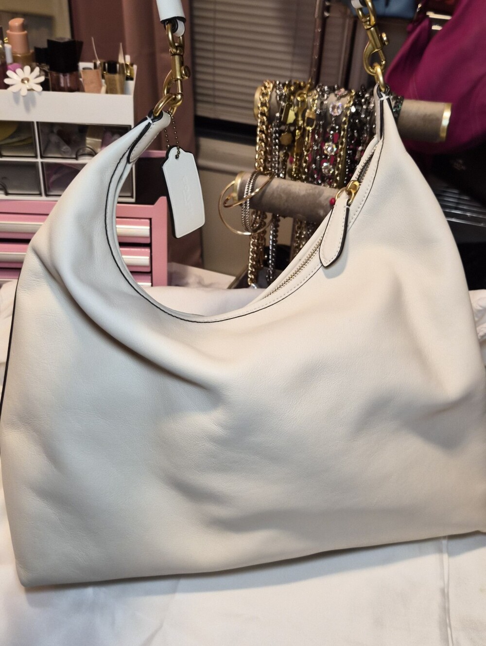 Coach Juliet Shoulder Bag 38 Chalk White Leather NWT - Picture 3 of 15